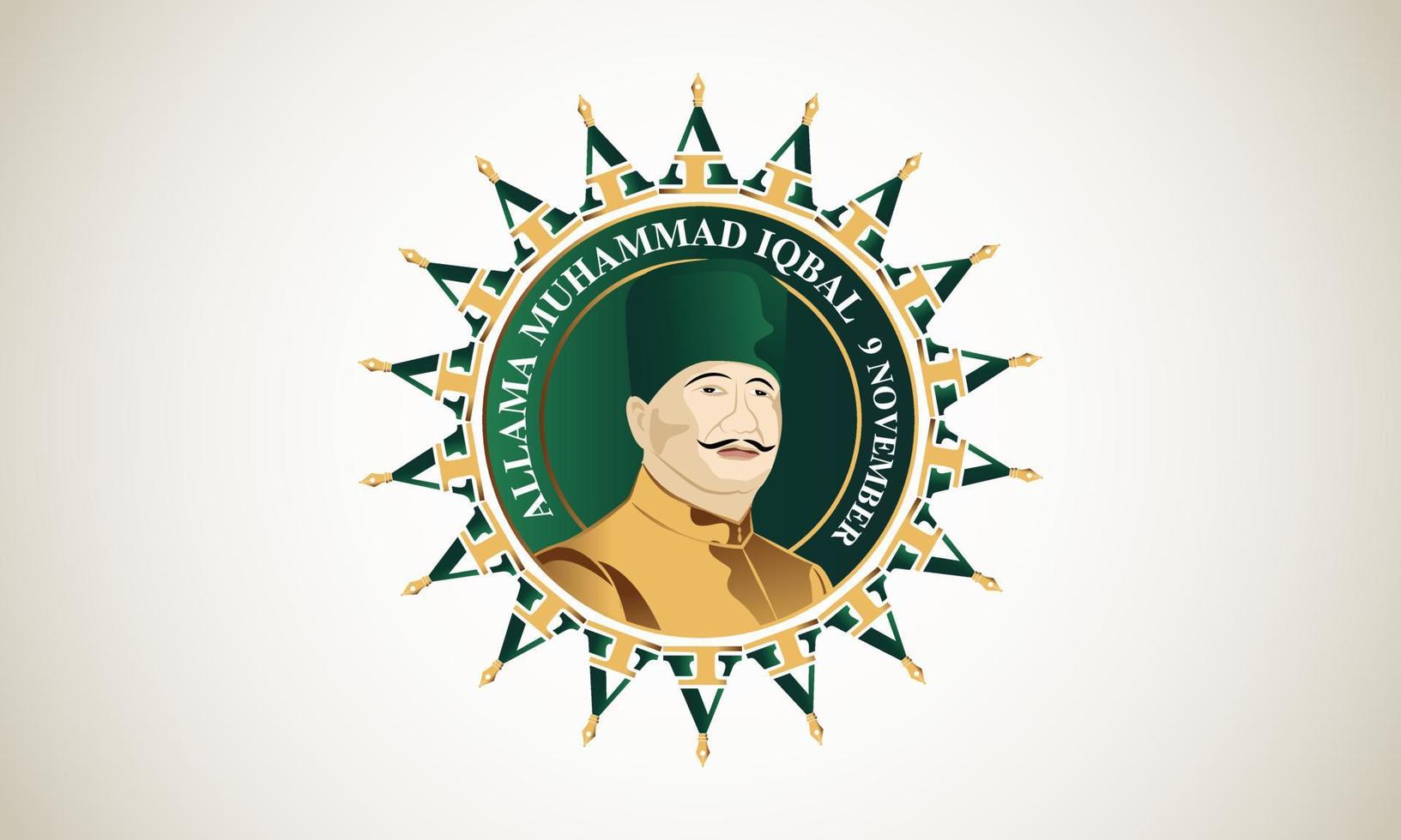 iqbal dag met mooi patroon logo ontwerp vector
