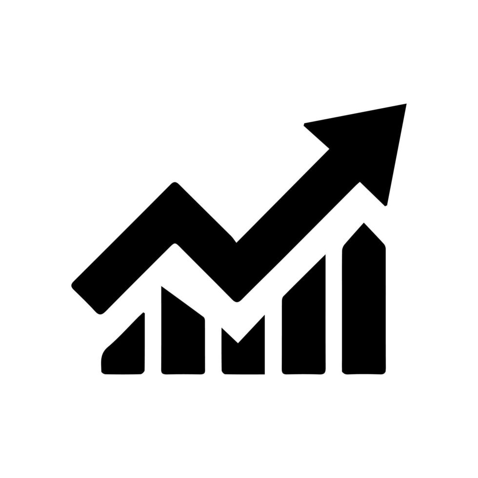 bar grafisch icoon zwart. perfect zwart pictogram illustratie. bedrijf tabel met pijl. gezwellen tabel verzameling. winst groeit optelsom. vooruitgang bar. bar diagram. tabel toenemen. vector