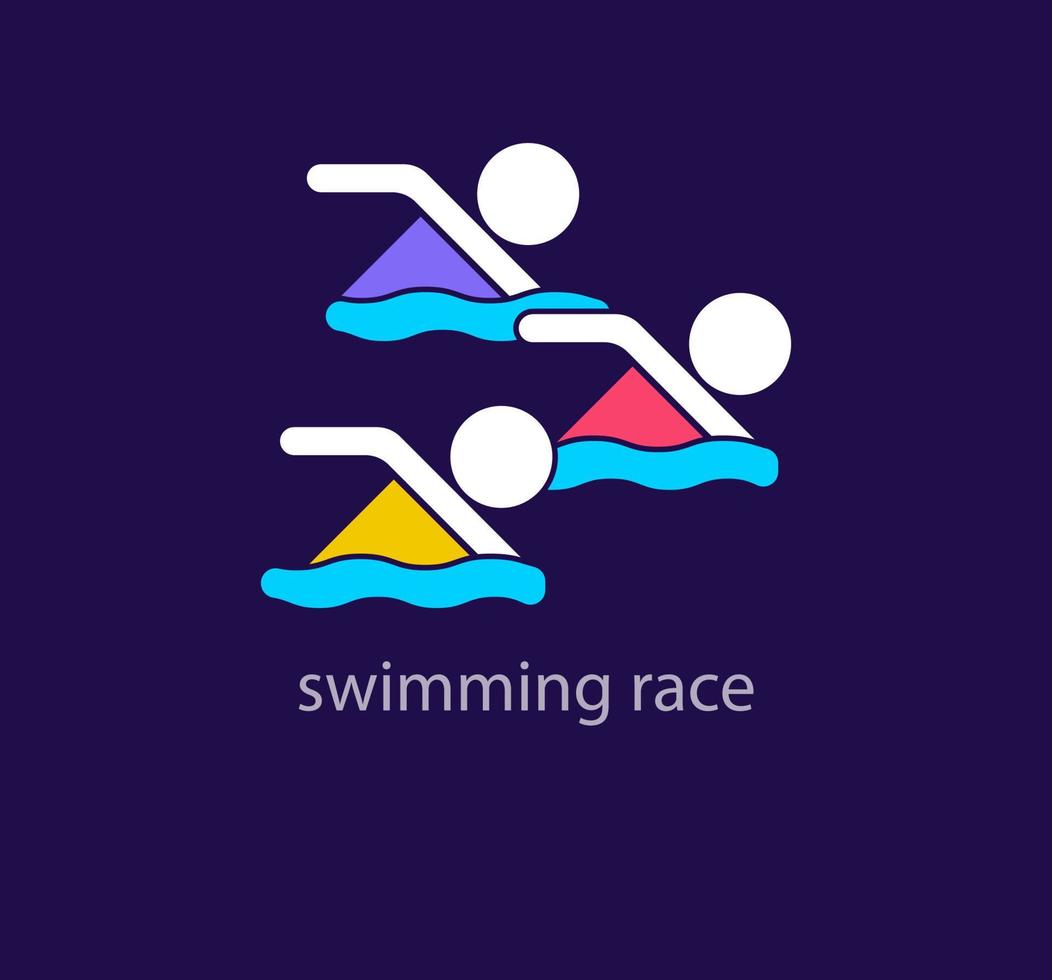 uniek zwemmen wedstrijd team logo. modern ontwerp kleur. team ras logo sjabloon. vector. vector