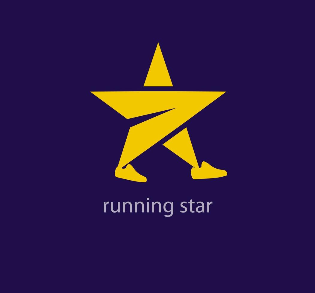 ster wandelen van roem logo. rennen ster. in beweging ster. zakelijke bedrijf logo sjabloon. vector