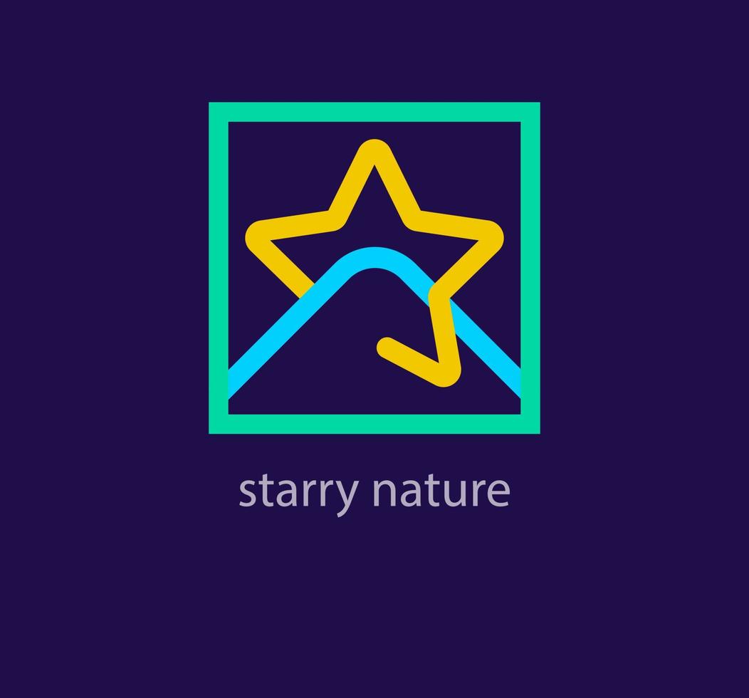 uniek sterrenhemel natuur logo. modern ontwerp kleur. reizen en landschap logo sjabloon. vector. vector