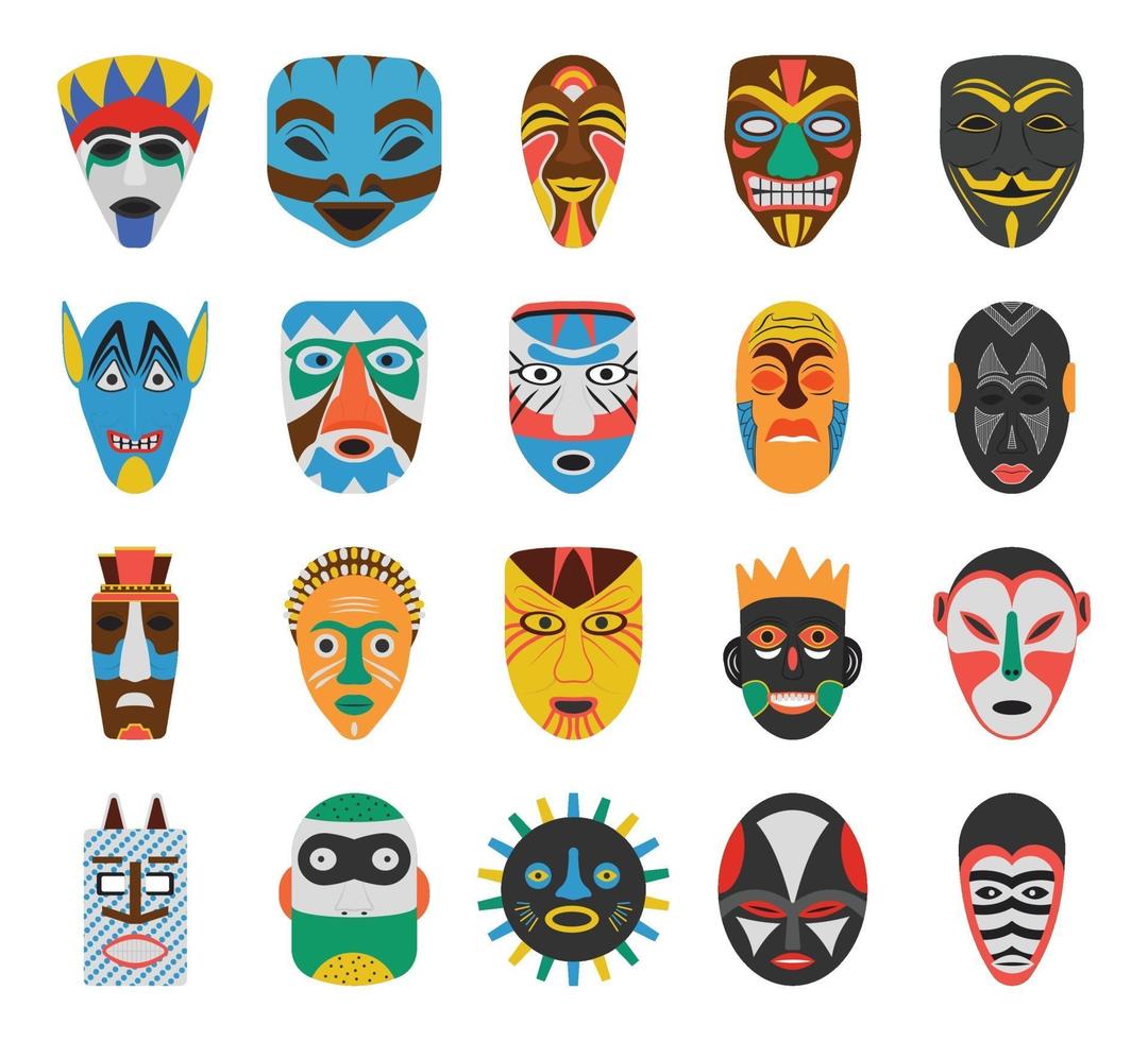 traditionele Afrikaanse maskers vector
