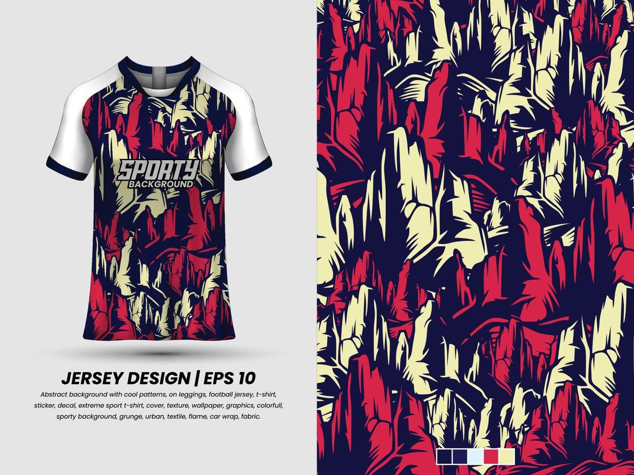 voetbal Jersey ontwerp voor sublimatie, sport t overhemd ontwerp, sjabloon Jersey pro vector