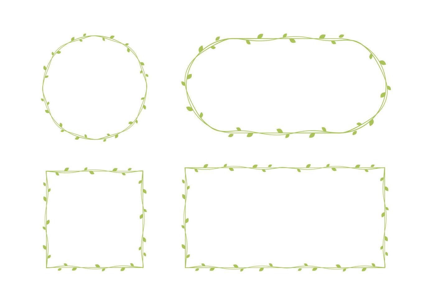 groen Liaan kaders en borders set, bloemen botanisch ontwerp element vector illustratie