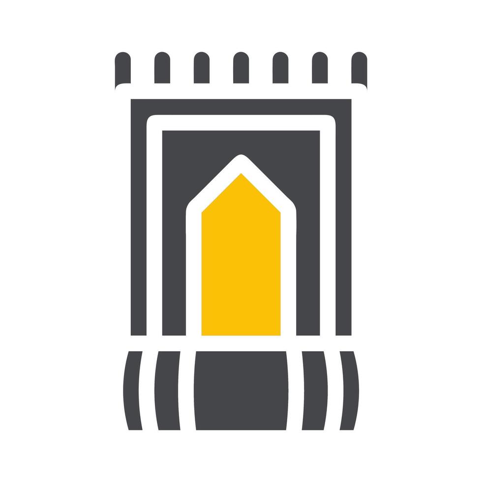 tapijt icoon solide grijs geel stijl Ramadan illustratie vector element en symbool perfect.