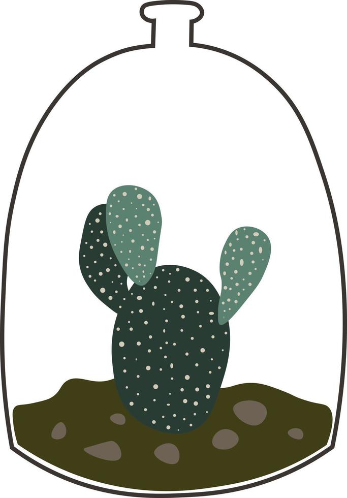 groen cactus pot huis tuin botanisch kamerplant vector