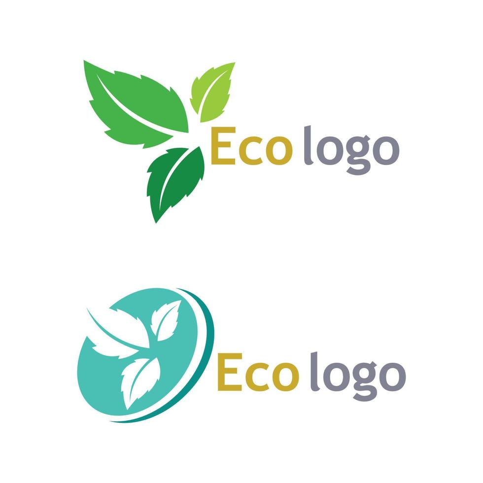 logo's van groene boom blad ecologie vector