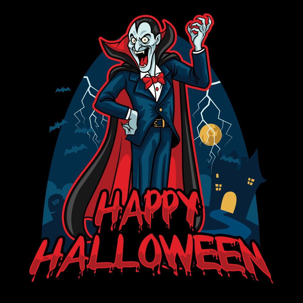 halloween ontwerp van dracula vector