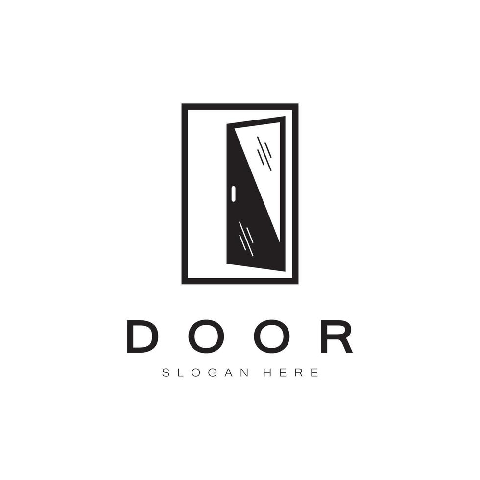 gemakkelijk Open deur abstract logo, met meetkundig vormen, voor gebouw bouw, aannemers, bedrijf eigendom en bouw bedrijven, vectoren. vector