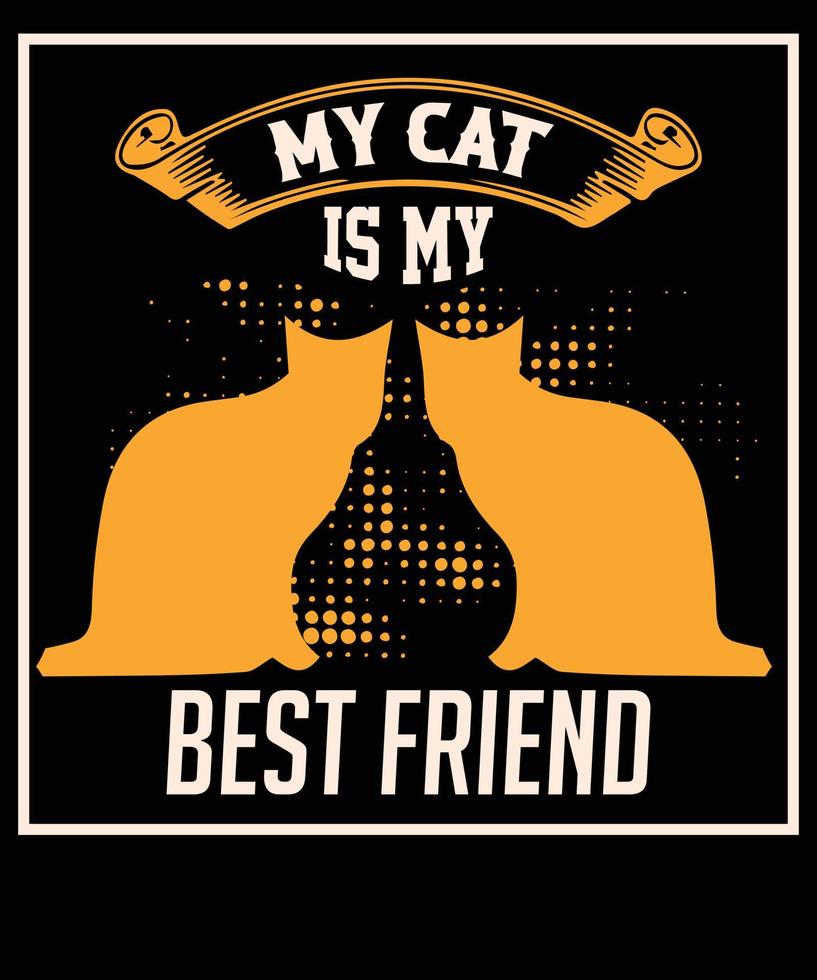 mijn kat is mijn het beste vriend t-shirt ontwerp. vector