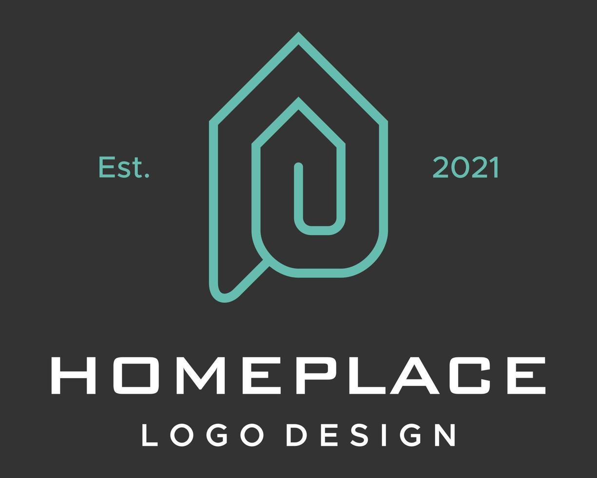 paperclip en echt landgoed huis icoon logo ontwerp. vector