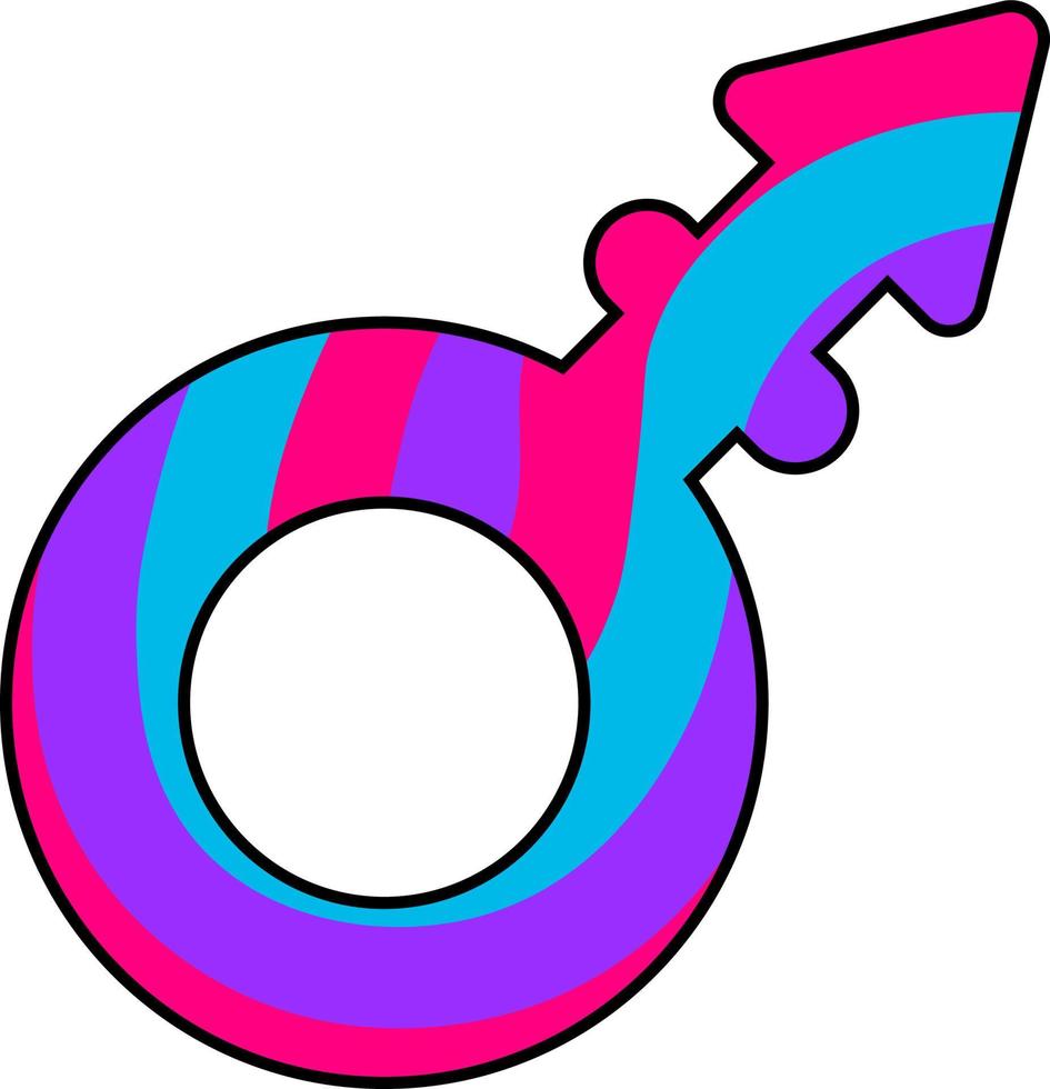 androgyne geslacht symbool. lgbtq gemeenschap. trots maand. vector