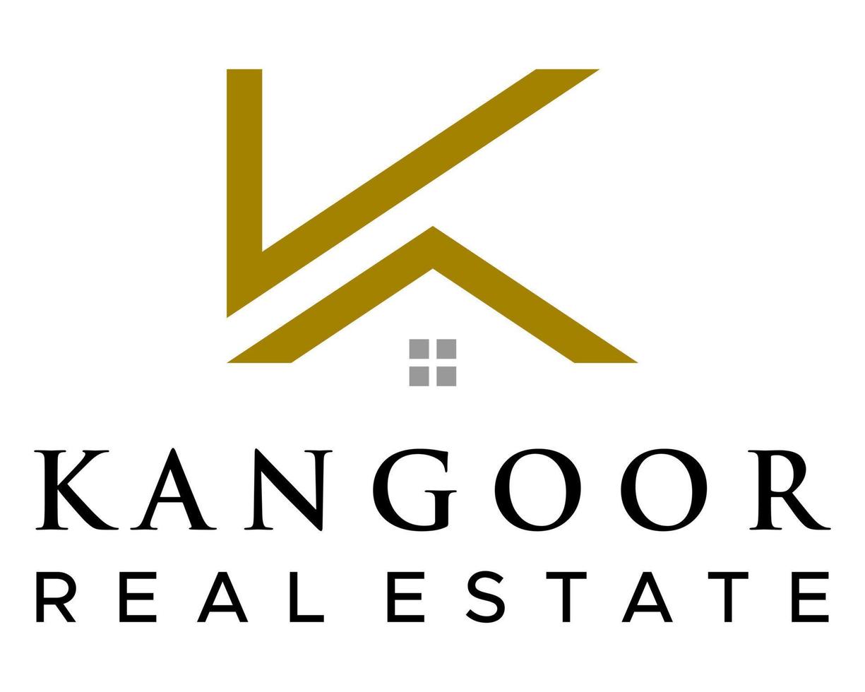 k brief monogram huis echt landgoed logo ontwerp. vector