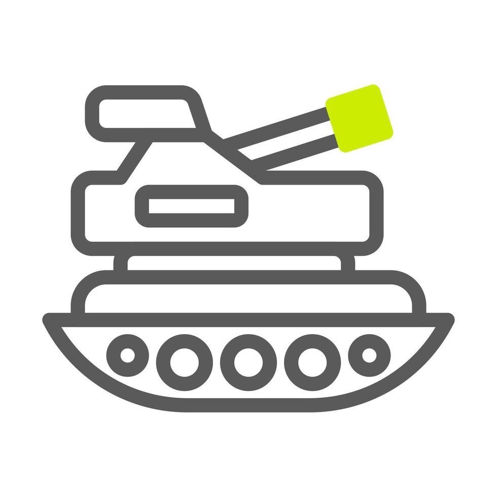 tank icoon duotoon stijl grijs levendig groen kleur leger illustratie vector leger element en symbool perfect.