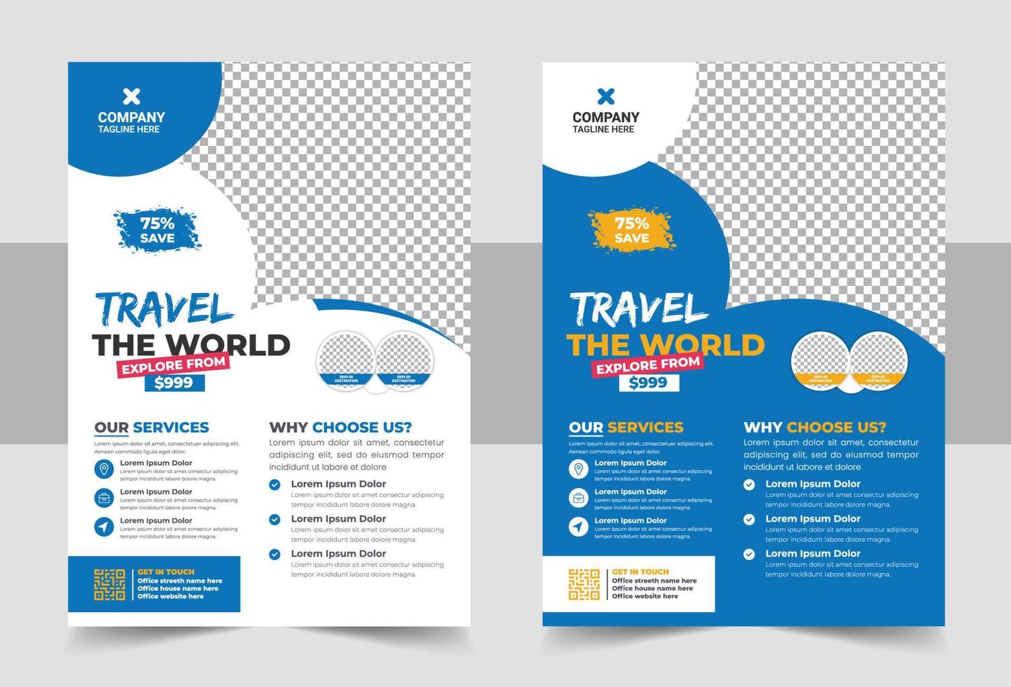 reizen poster of folder ontwerp lay-out, vakantie reizen brochure folder ontwerp vector