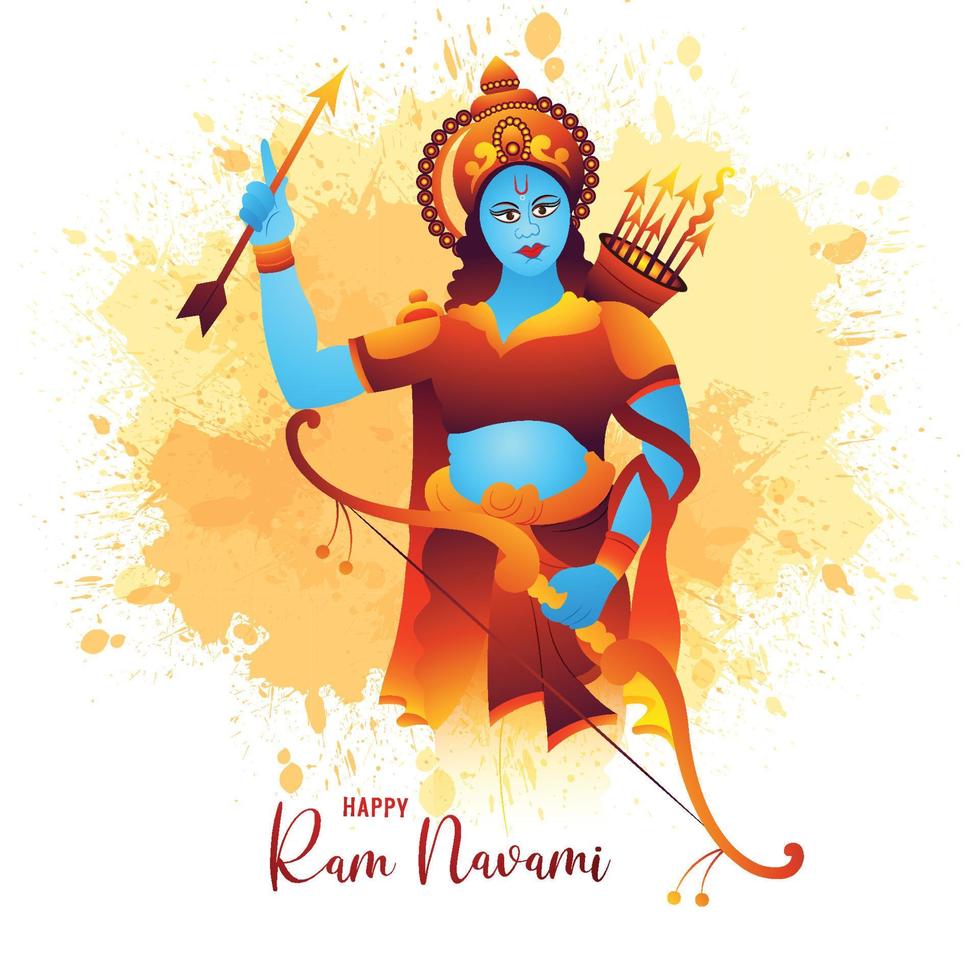 heer rama shree RAM navami festival wensen kaart viering achtergrond vector
