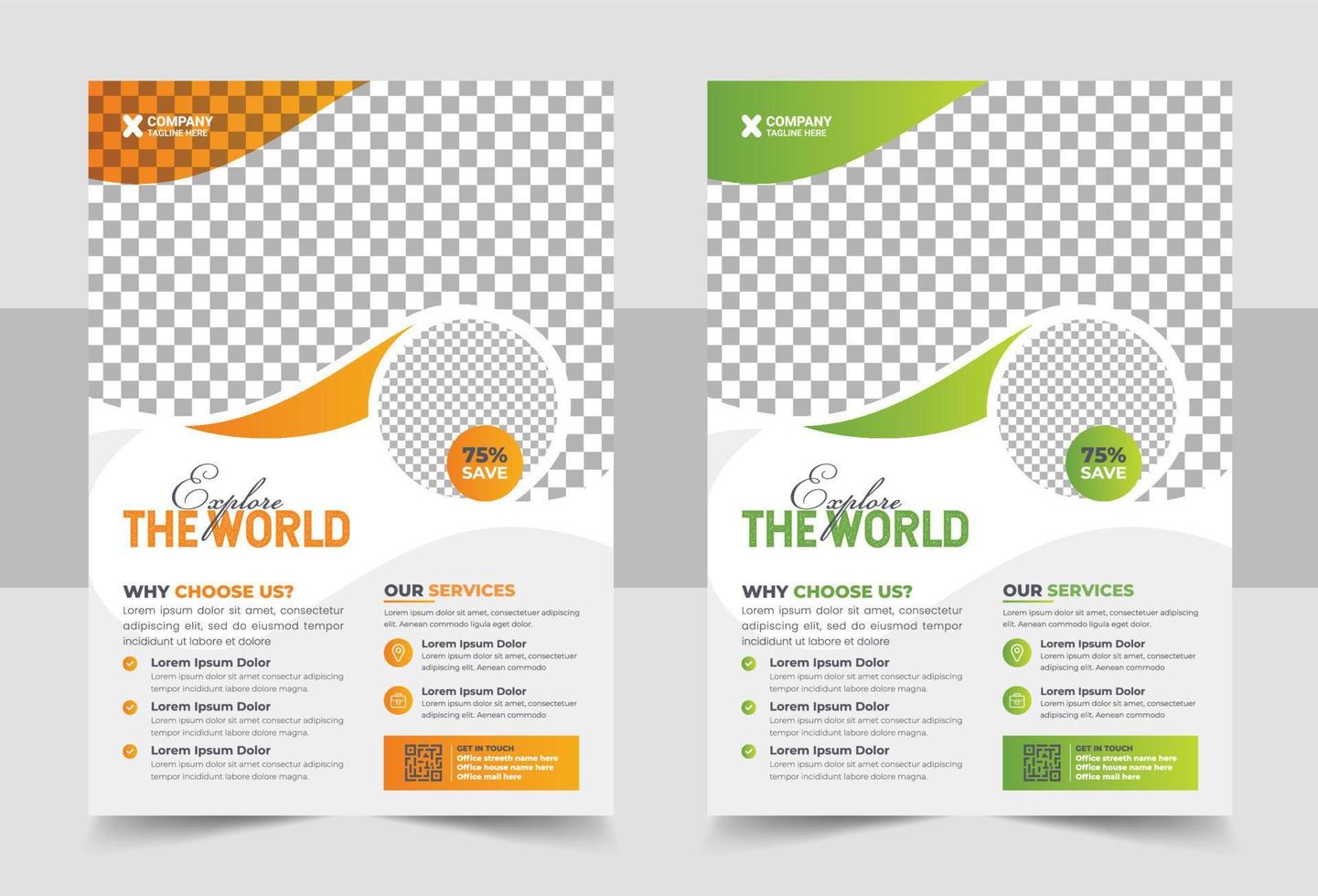 tours en reizen folder ontwerp vector