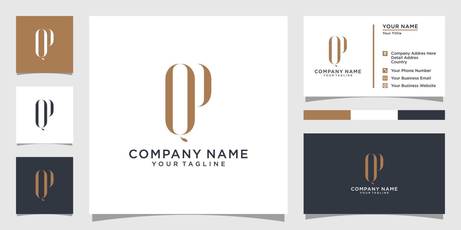 qp of pq eerste brief logo ontwerp concept vector