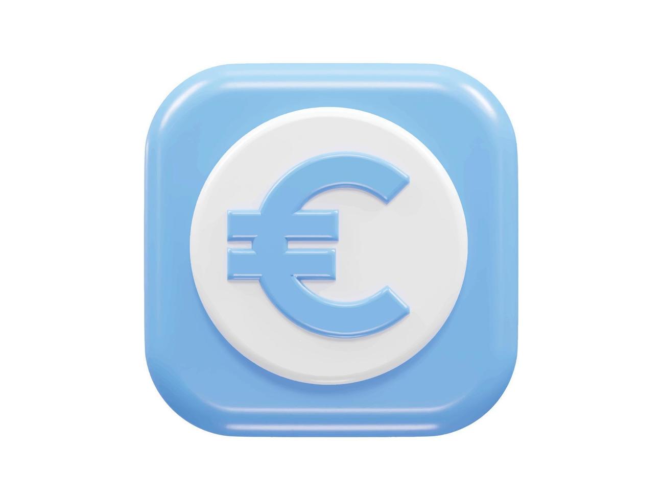 euro icoon 3d renderen vector illustratie