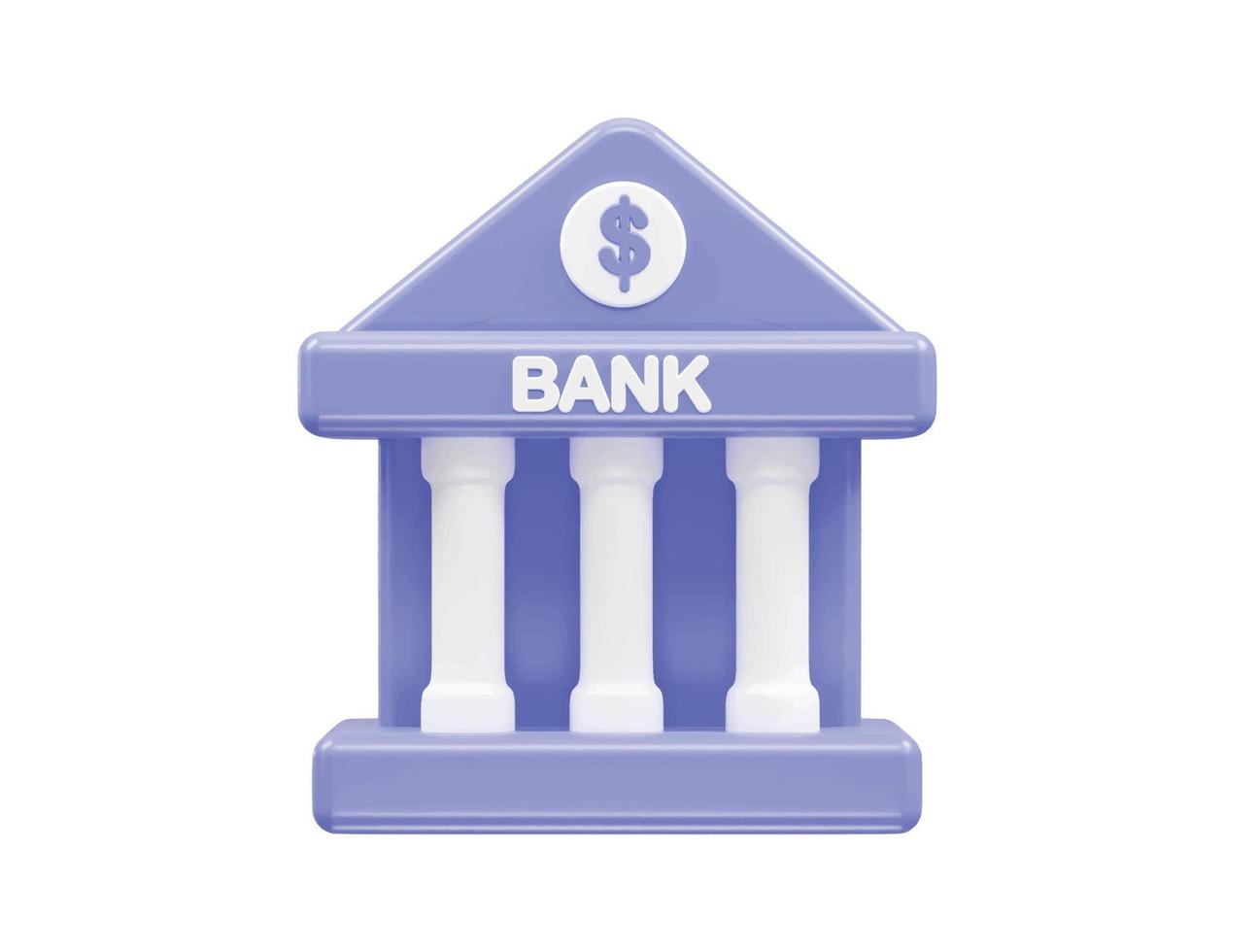 bank icoon 3d geven illustratie vector element