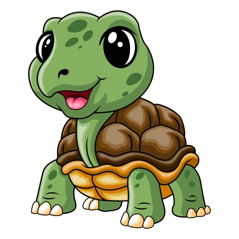 schattig baby schildpad een glimlach vector