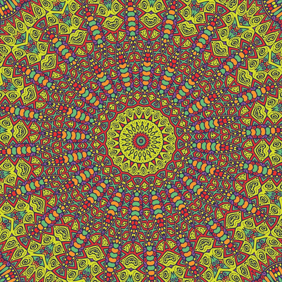 een kleurrijk mandala met een patroon van bladeren vector