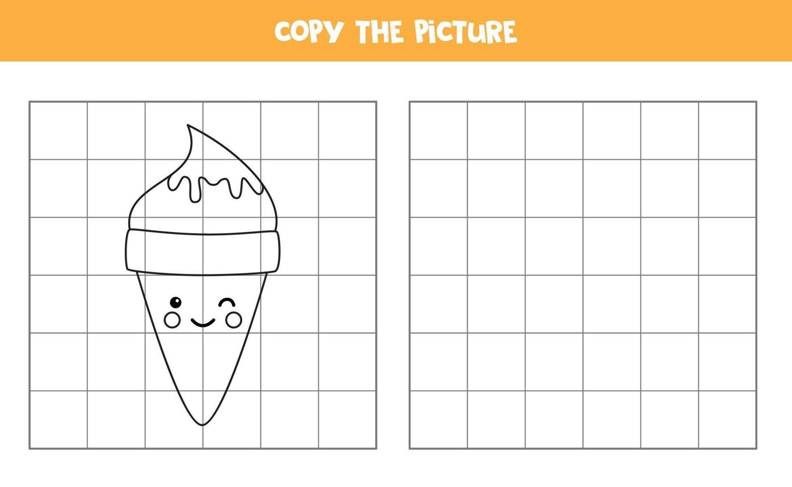 kopieer de afbeelding. schattig ijs. logisch spel voor kinderen. vector