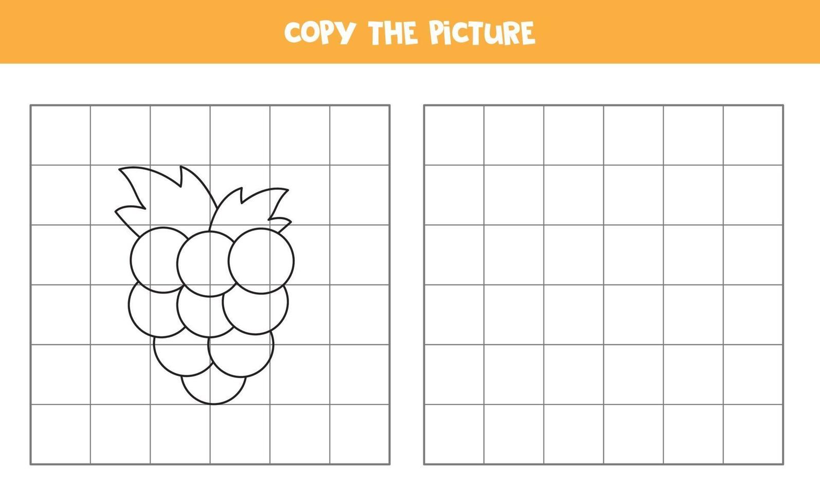 kopieer de afbeelding. cartoon druif. logisch spel voor kinderen. vector