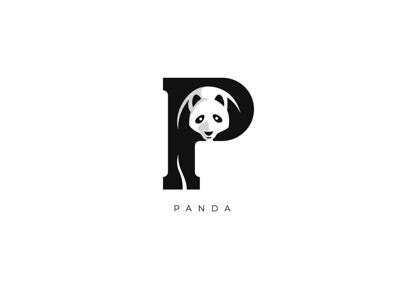 panda p monogram, vector logo