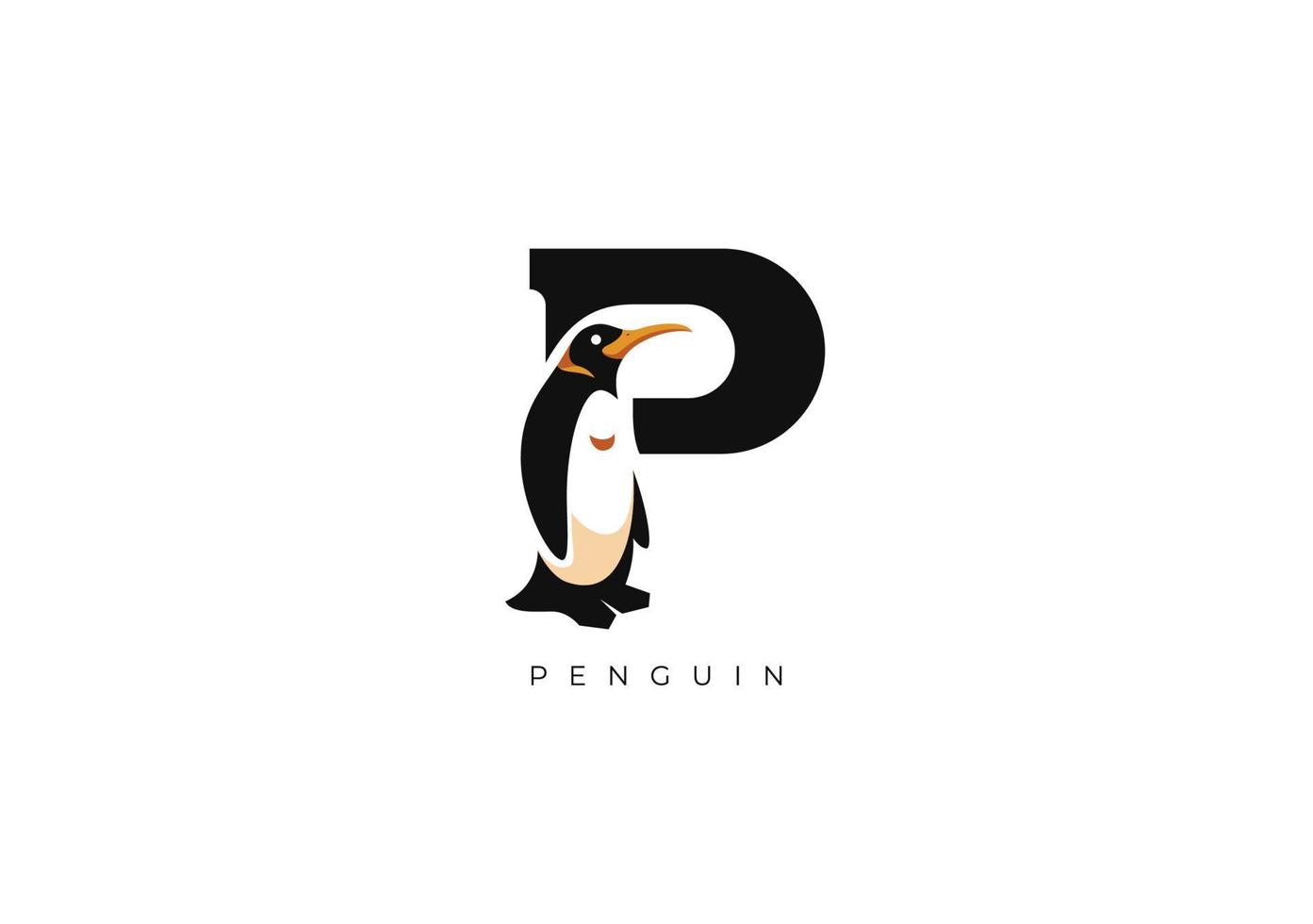 pinguïn p monogram, vector logo