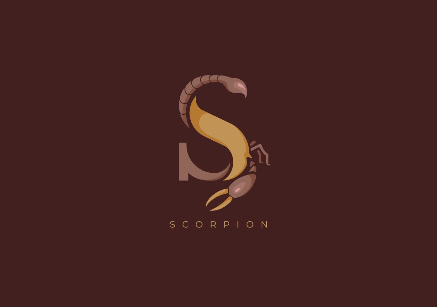 schorpioen s monogram, vector logo