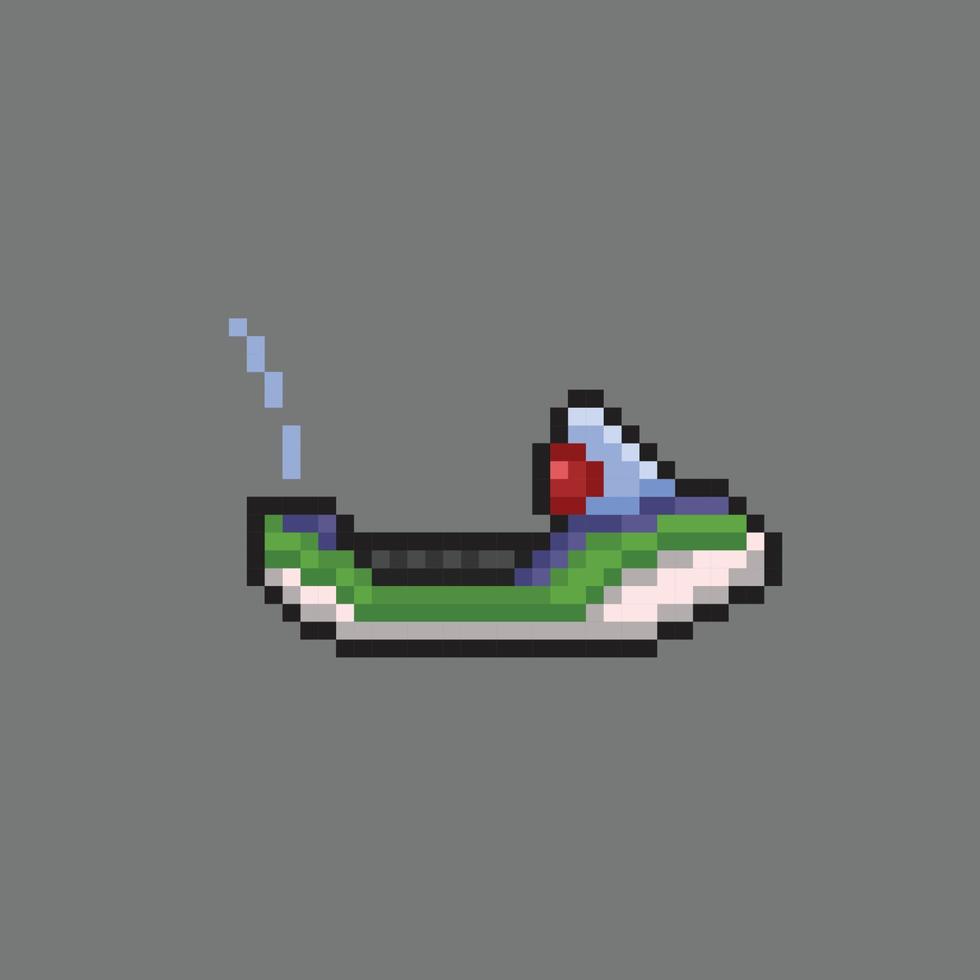 Jet ski voertuig in pixel kunst stijl vector