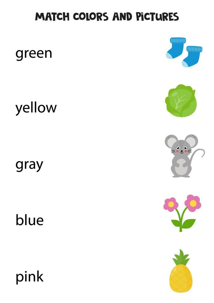 match kleur en afbeelding. spel voor kinderen. vector