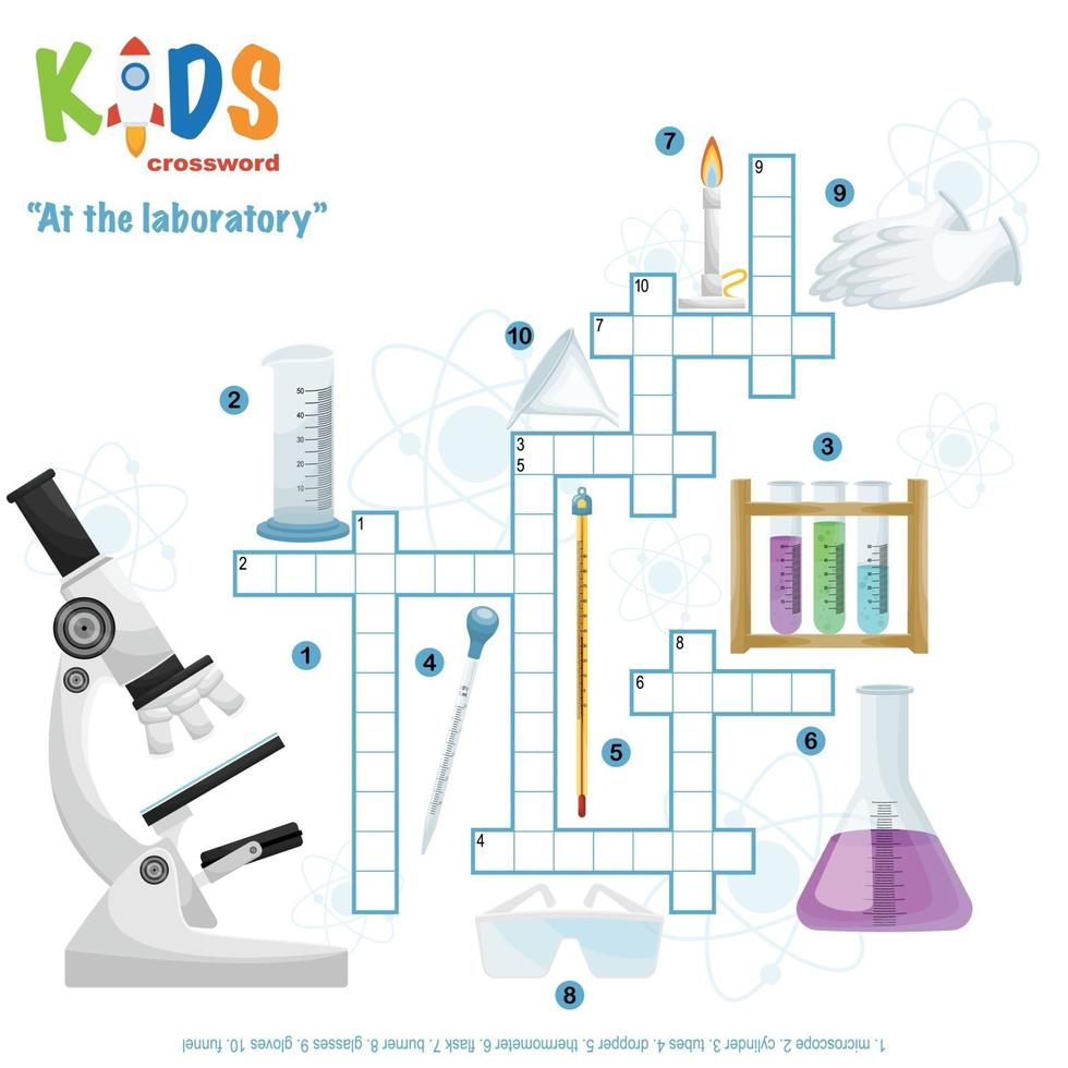 bij de kruiswoordpuzzel van het laboratorium vector