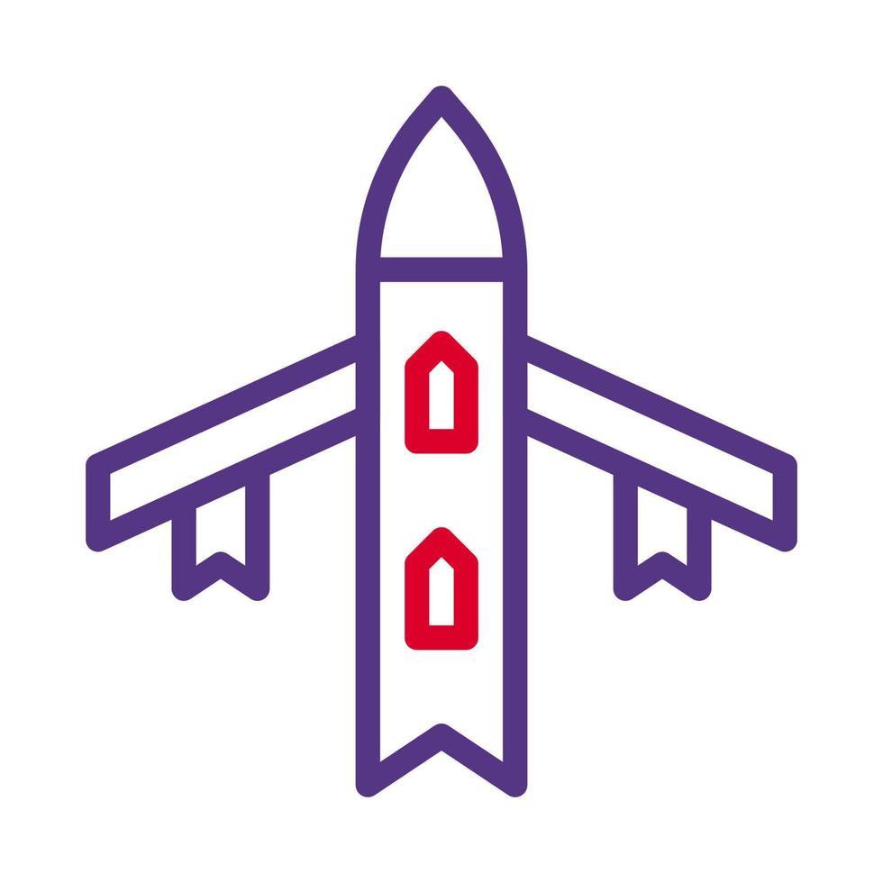 vliegtuig icoon duokleur stijl rood Purper kleur leger illustratie vector leger element en symbool perfect.