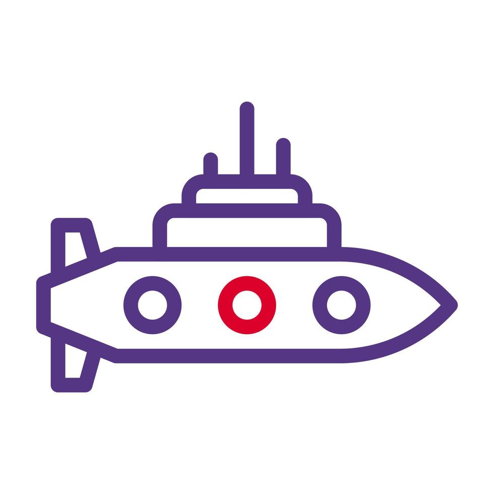 onderzeeër icoon duokleur stijl rood Purper kleur leger illustratie vector leger element en symbool perfect.