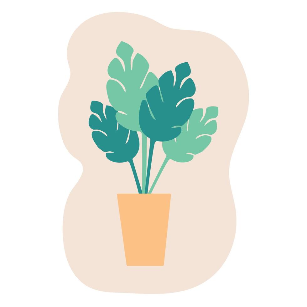 vector illustratie. een tropisch bloem in een pot. vel.