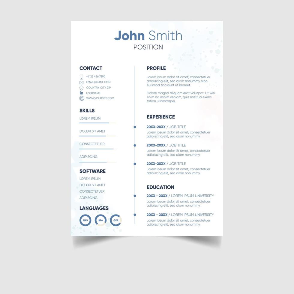 minimalistische professioneel CV of hervat sjabloon ontwerp vector