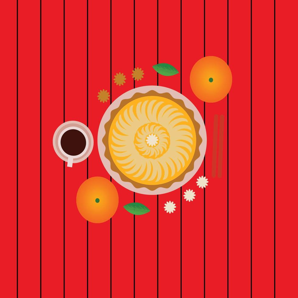 Chinese decoratie Aan tafel top visie vector