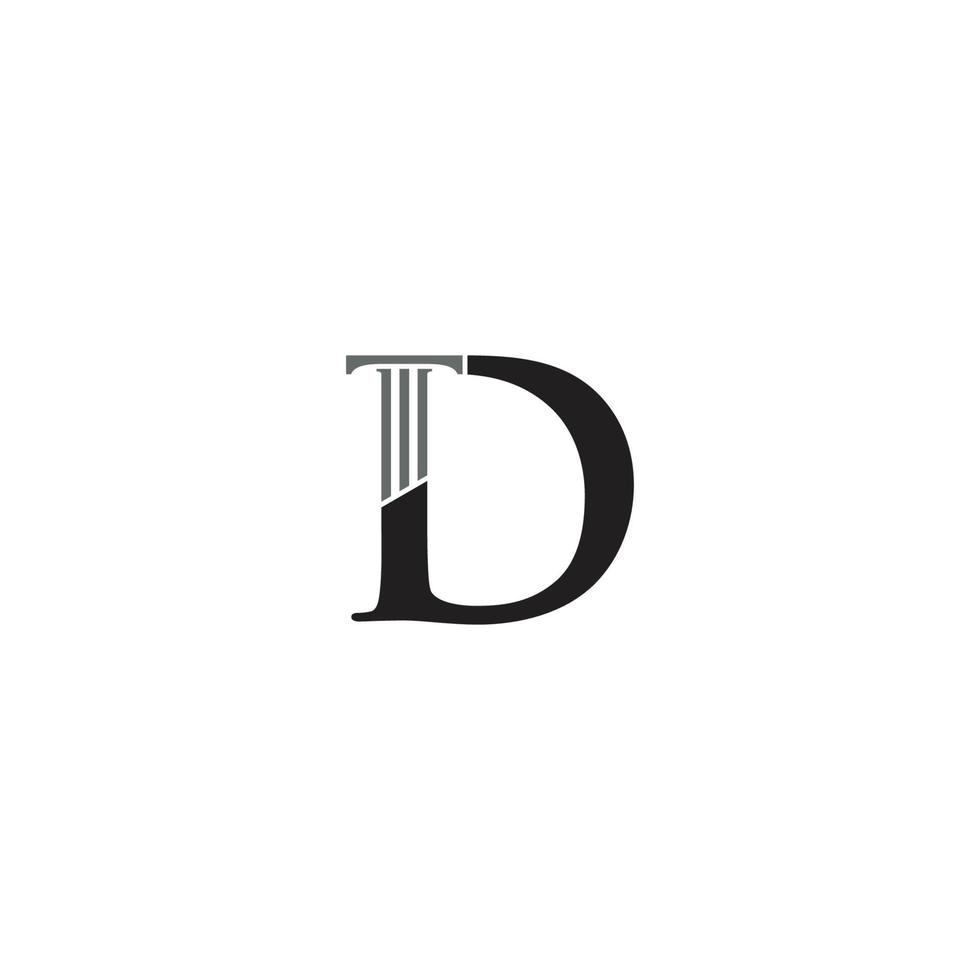 brief d en kolom logo of icoon ontwerp vector