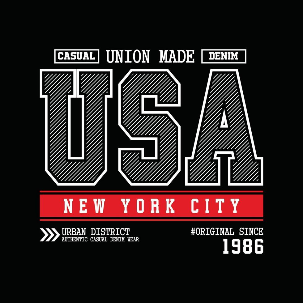 usa new york city denim typografie t-shirt design vector