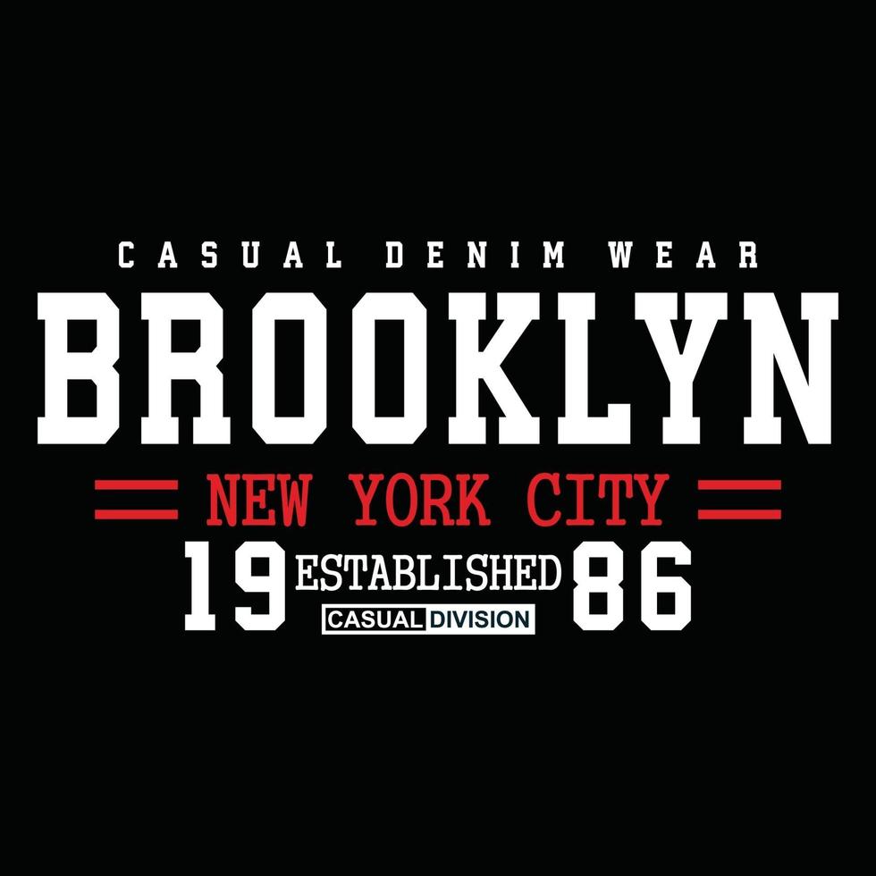 het originele ontwerp van de typografie van de stedelijke kleding van Brooklyn vector