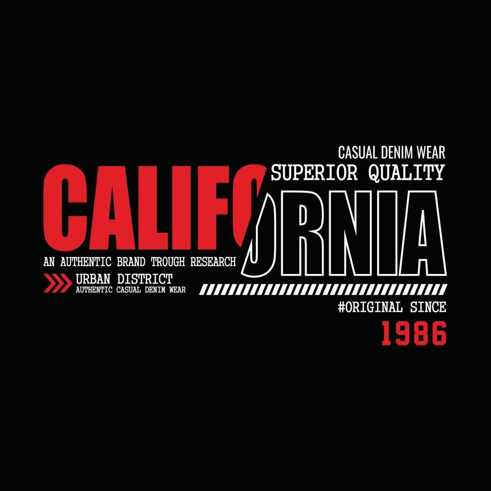 usa californië denim typografie t-shirt design vector