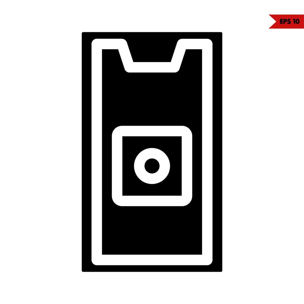 camera in scherm mobiel telefoon glyph icoon vector