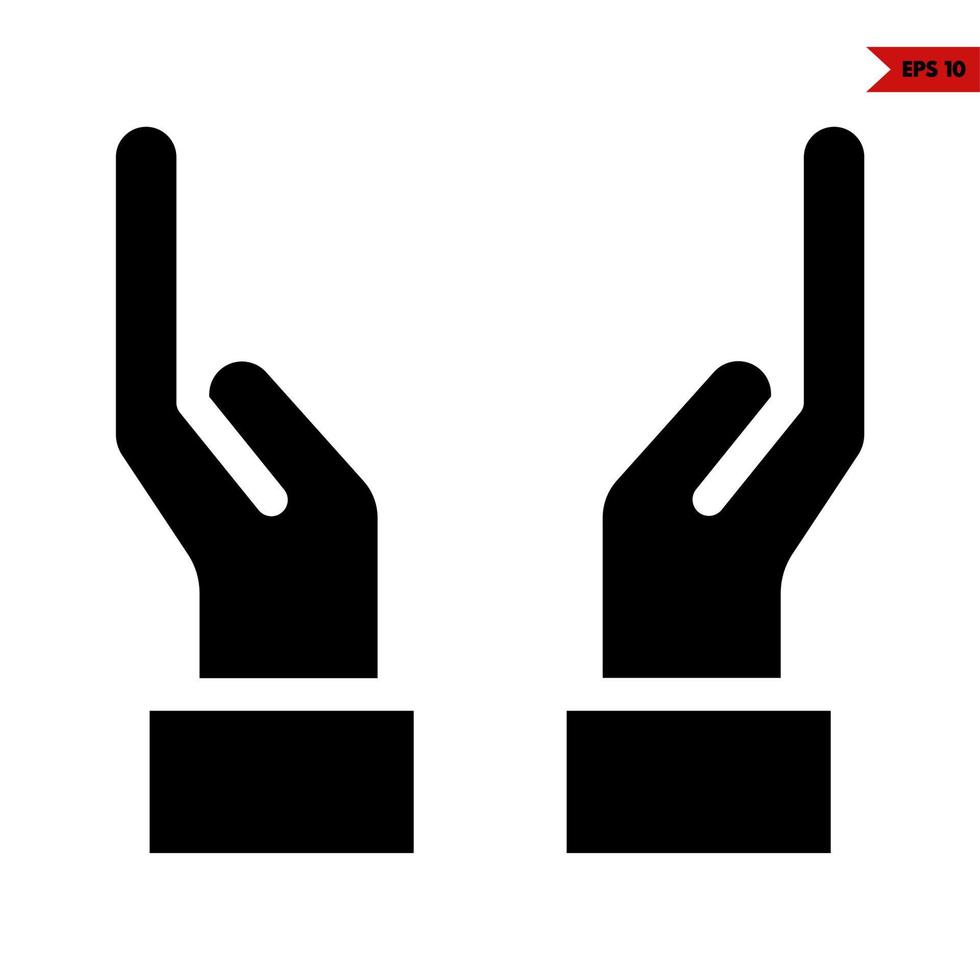 hand glyph icoon vector