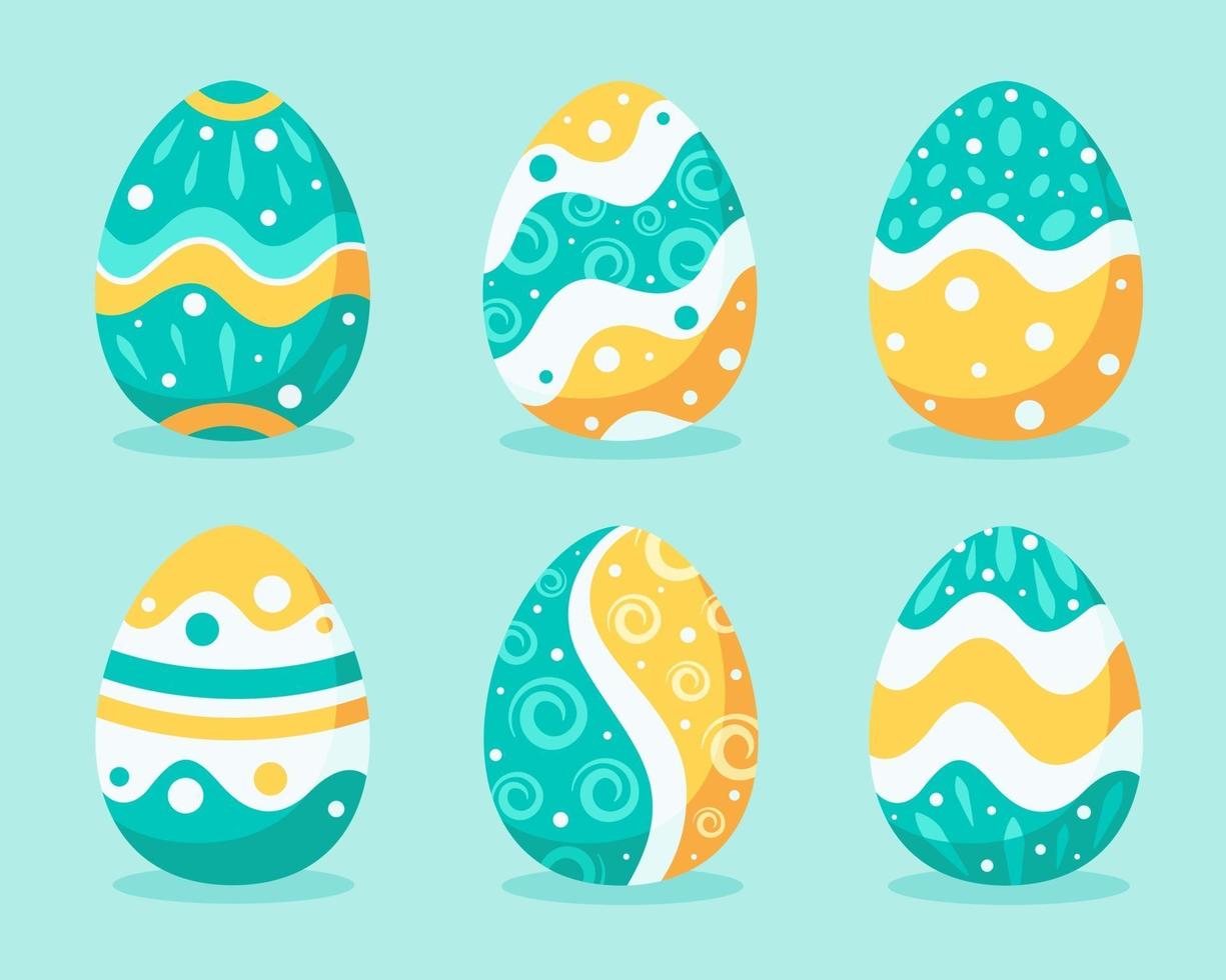 Paas eieren. gelukkig Pasen. vector illustratie