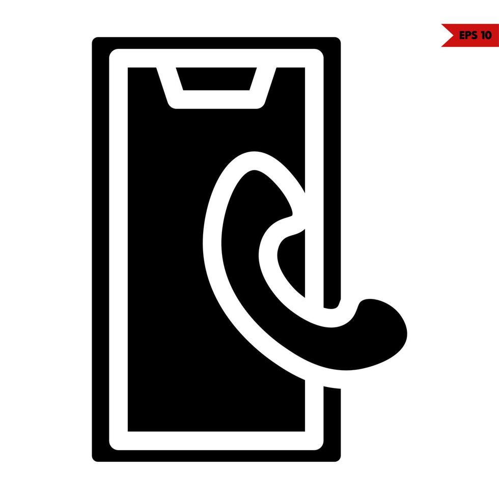 cel telefoon met mobiel telefoon glyph icoon vector