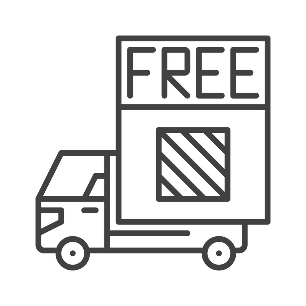 vrij levering vector vrachtauto concept schets icoon