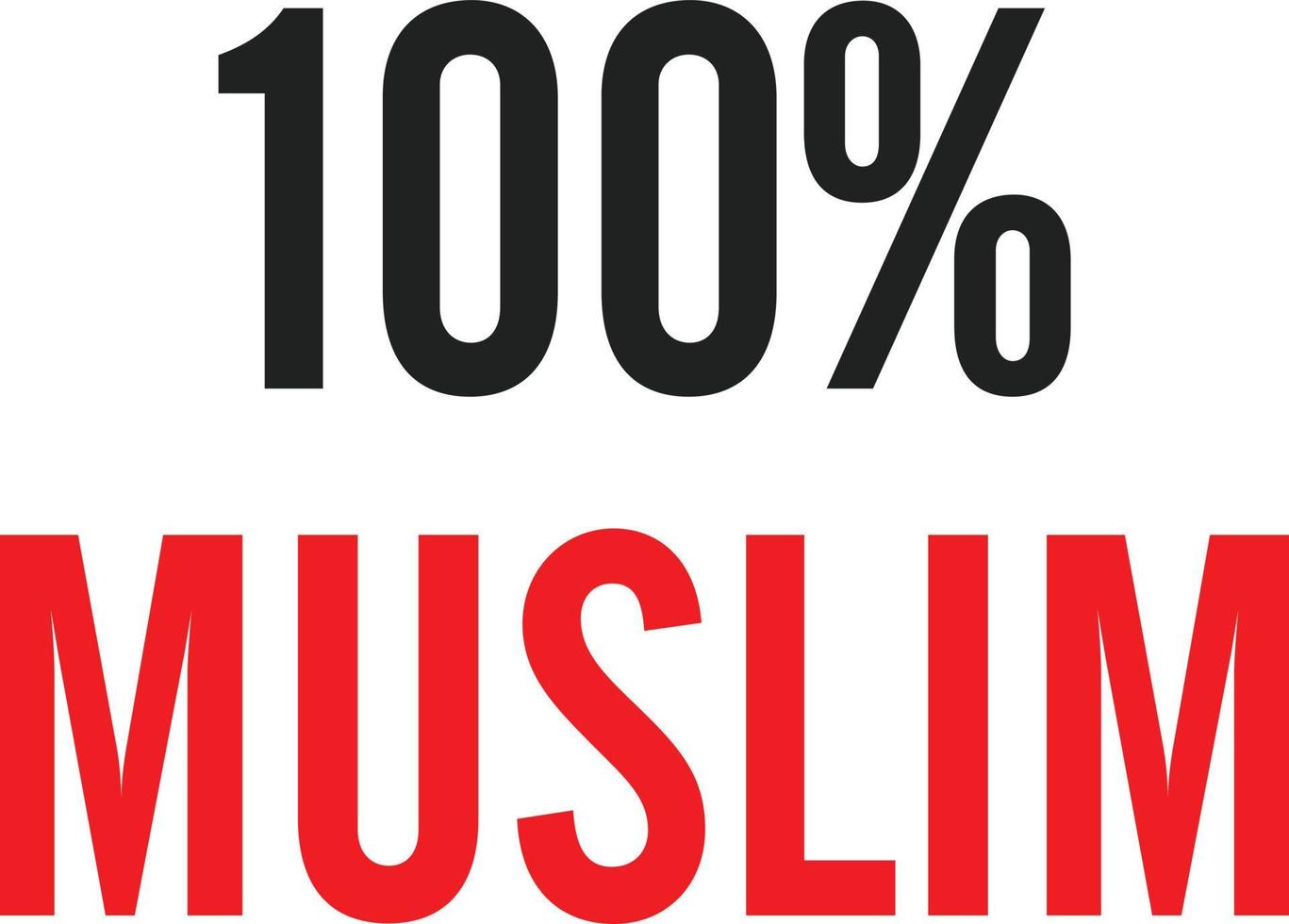 100 procent moslim. afdrukken klaar vector