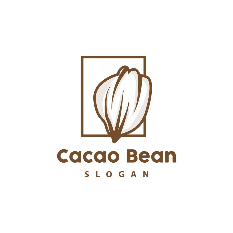 wijnoogst cacao logo, cacao fruit fabriek logo, chocola vector voor bakkerij, abstract lijn kunst chocola ontwerp